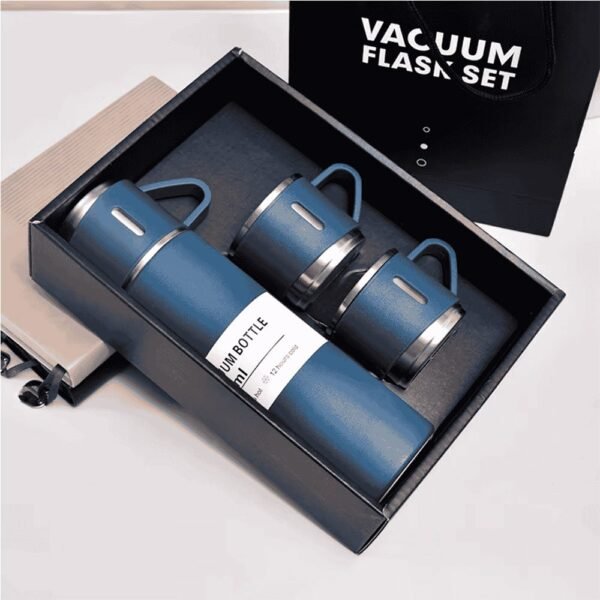 Steel Vacuum Flask Set with 3 Steel Cups Combo- 500ml